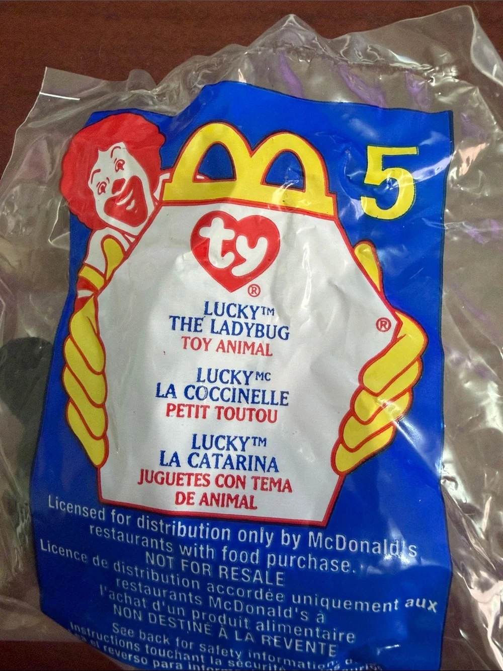 Vintage 2000 McDonald's Ty Lucky the Ladybug Plush #5 in package SEALED